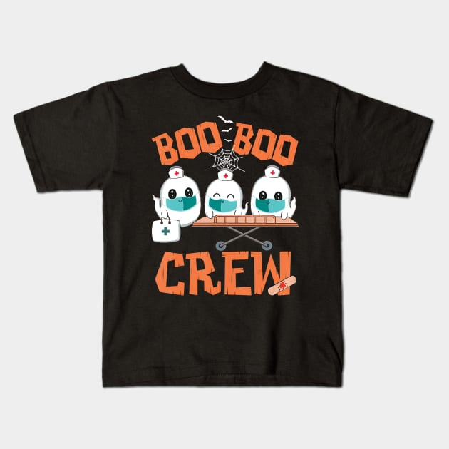 Boo Boo Crew Ghost Doctor Paramedic EMT Nurse Halloween Kids T-Shirt by So Bright